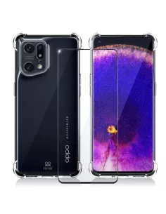 Oppo Find X5 Pro Pack Coque Antichoc + Protection Ecran 9H - Transp...
