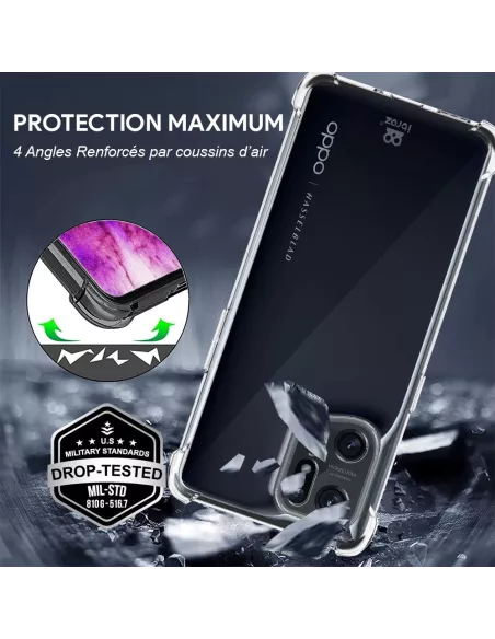 Oppo Find X5 Pro Shockproof Case + 9H Screen Protector Pack - Transp...