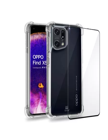 Oppo Find X5 Pro Shockproof Case + 9H Screen Protector Pack - Transp...