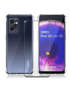 Oppo Find X5 Lite Pack Coque Antichoc + Protection Ecran 9H - Trans...
