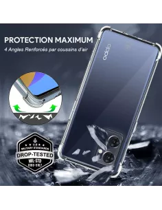 Oppo Find X5 Lite Pack Coque Antichoc + Protection Ecran 9H - Trans... 2