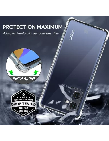Oppo Find X5 Lite Pack Coque Antichoc + Protection Ecran 9H - Trans...