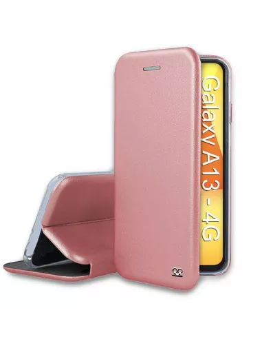 Samsung Galaxy A13 (4G) Leather Case Folio Clam - Pink gold | Ibroz