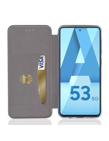Samsung Galaxy A53 Leather Case Folio Clam - Black | Ibroz