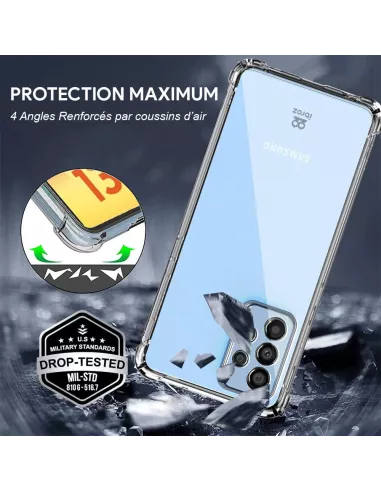 Samsung Galaxy A13 (4G) Pack Coque Antichoc + Protection Ecran 9H -...