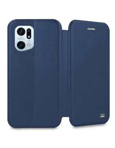 Oppo Find X5 Pro Leather Case Folio Clam - Cosmos Blue | Ibroz