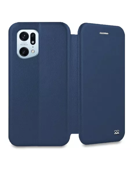 Oppo Find X5 Pro Leather Case Folio Clam - Cosmos Blue | Ibroz