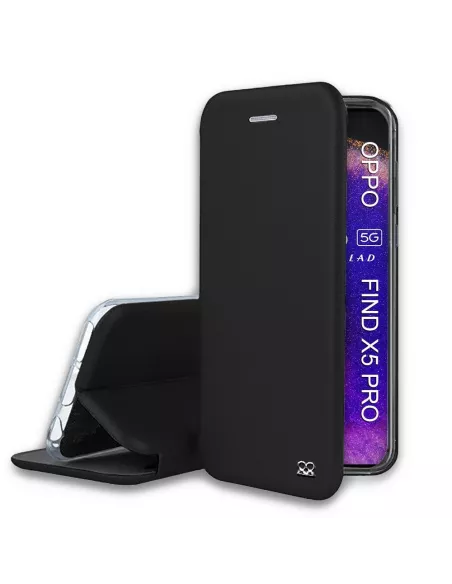 Oppo Find X5 Pro Etui Cuir Folio Clam - Noir | Ibroz