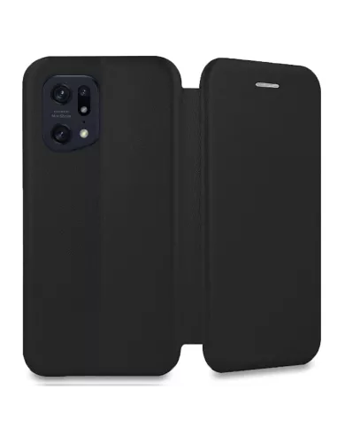Oppo Find X5 Pro Leather Case Folio Clam - Black | Ibroz