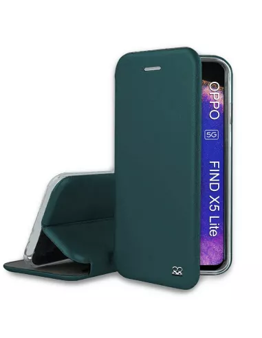 Oppo Find X5 Lite Etui Cuir Folio Clam - Vert Sequoia | Ibroz