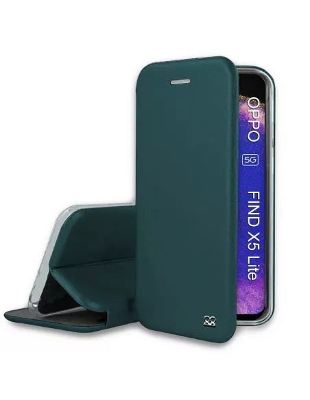 Oppo Find X5 Lite Etui Cuir Folio Clam - Vert Sequoia | Ibroz
