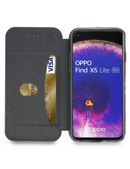 Oppo Find X5 Lite Etui Cuir Folio Clam - Rose gold | Ibroz