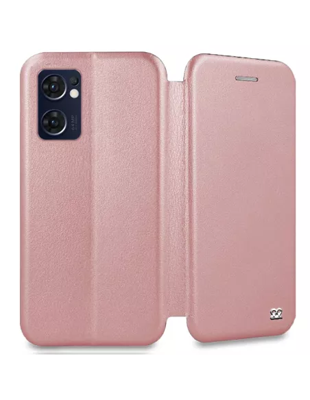 Oppo Find X5 Lite Etui Cuir Folio Clam - Rose gold | Ibroz