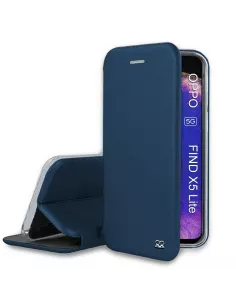 Oppo Find X5 Lite Leather Case Folio Clam - Cosmos Blue | Ibroz