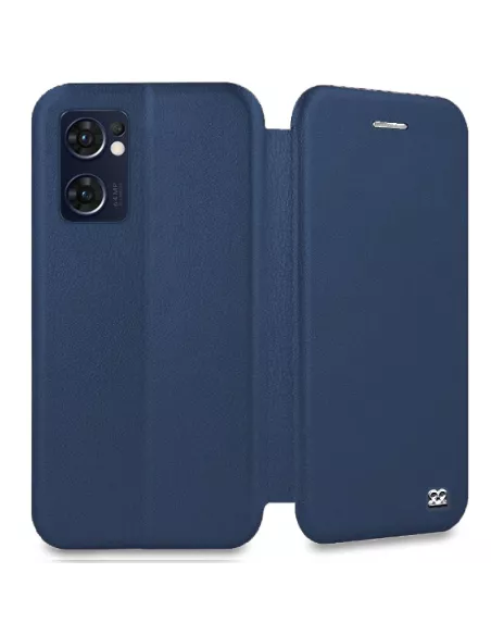 Oppo Find X5 Lite Etui Cuir Folio Clam - Bleu cosmos | Ibroz