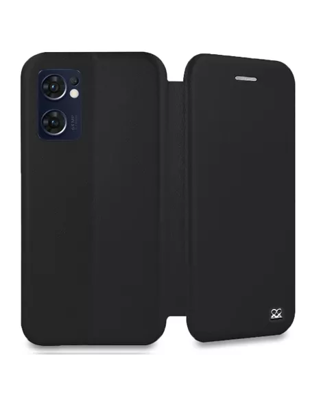 Oppo Find X5 Lite Leather Case Folio Clam - Black | Ibroz