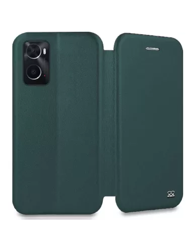 Oppo A76 Folio Clam Leather Case - Sequoia Green | Ibroz