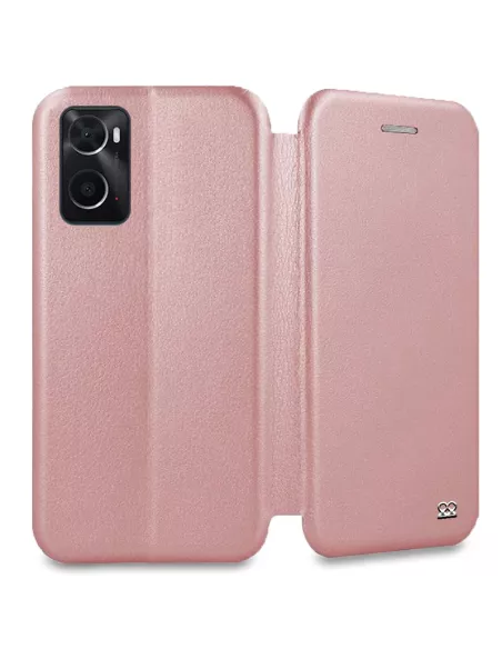 Oppo A76 Etui Cuir Folio Clam - Rose gold | Ibroz
