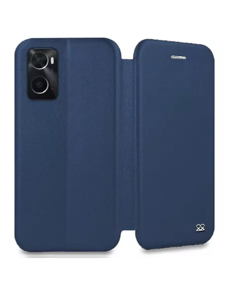 Oppo A76 Etui Cuir Folio Clam - Bleu cosmos | Ibroz
