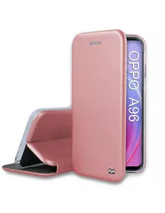 Oppo A96 Folio Clam Leather Case - Pink gold | Ibroz