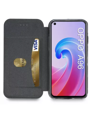 Oppo A96 Etui Cuir Folio Clam - Bleu cosmos | Ibroz