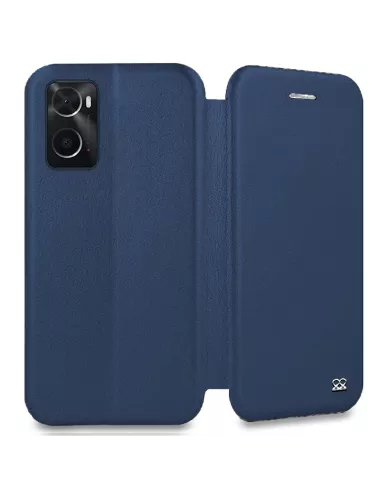Oppo A96 Etui Cuir Folio Clam - Bleu cosmos | Ibroz