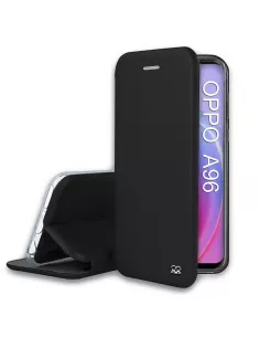 Oppo A96 Folio Clam Leather Case - Black | Ibroz