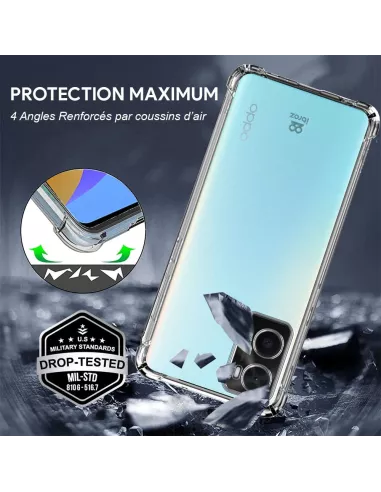Oppo A76 Pack Coque Antichoc + Protection Ecran 9H - Transparent | ...