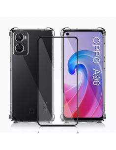 Oppo A96 Shockproof Case + 9H Screen Protector Pack - Transparent | ...