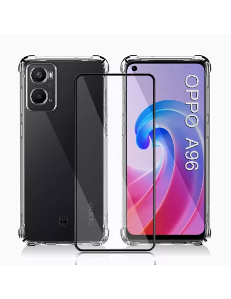 Oppo A96 Shockproof Case + 9H Screen Protector Pack - Transparent | ...