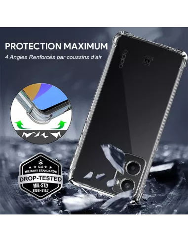 Oppo A96 Pack Coque Antichoc + Protection Ecran 9H - Transparent | ...