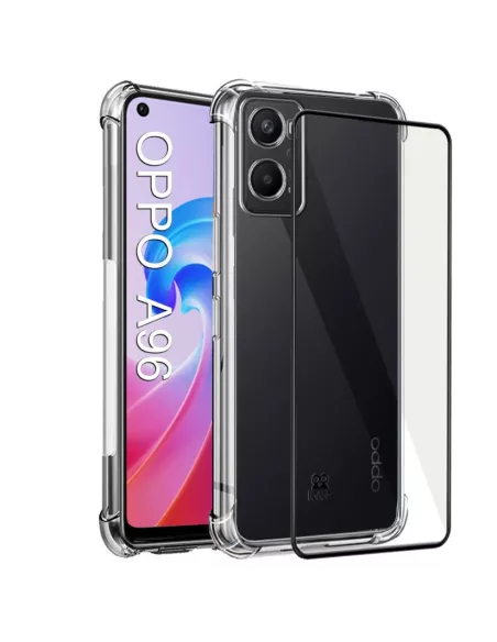 Oppo A96 Shockproof Case + 9H Screen Protector Pack - Transparent | ...