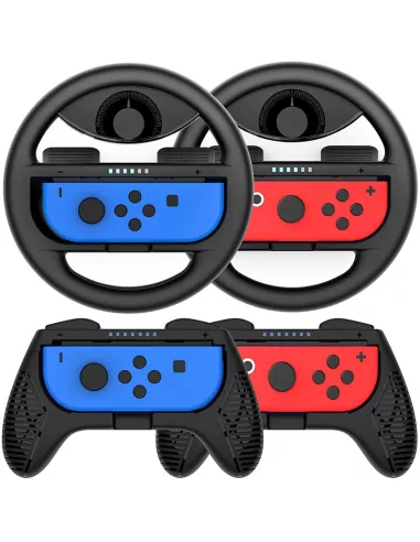 Volant et poignée (x2) de course pour Nintendo Switch et Switch OLE...