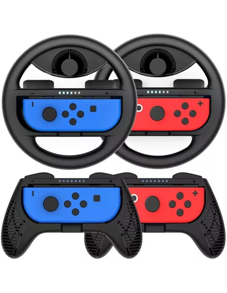 Racing wheel and handle (x2) for Nintendo Switch and Switch OLE...