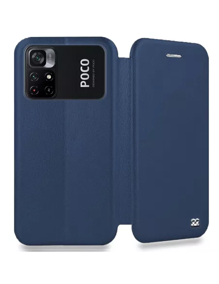 Xiaomi Poco M4 Pro (4G) Etui Cuir Folio Clam - Bleu cosmos | Ibroz