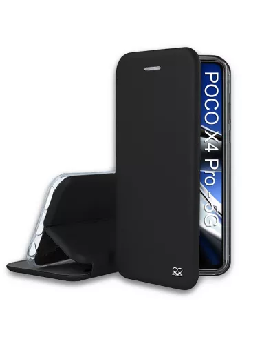 Xiaomi Poco X4 Pro (5G) Leather Case Folio Clam - Black | Ibroz