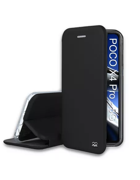 Xiaomi Poco X4 Pro (5G) Etui Cuir Folio Clam - Noir | Ibroz