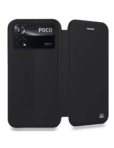 Xiaomi Poco X4 Pro (5G) Leather Case Folio Clam - Black | Ibroz