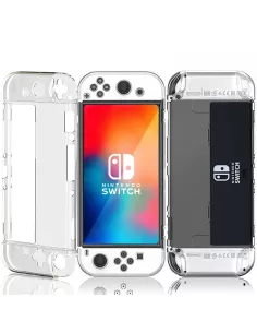 Coque de protection + coque Joy-con Nintendo Swich OLED - Transpare...