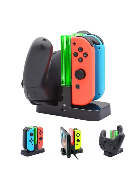 Station socle de charge pour manettes Joy-con et Switch Pro Nintend...