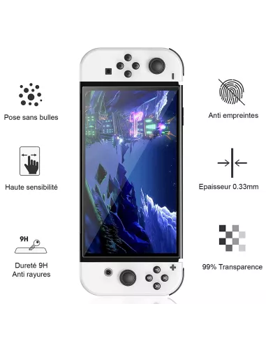 Premium screen protector (x2) in tempered glass 9H Nintendo Switch OL...
