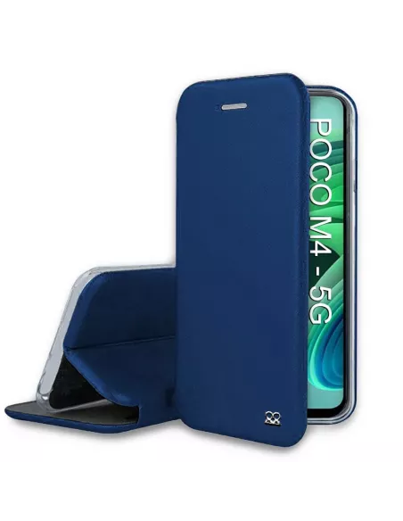 ibroz_xiaomi_Poco_M4_5G_étui_folio_cuir_bleu