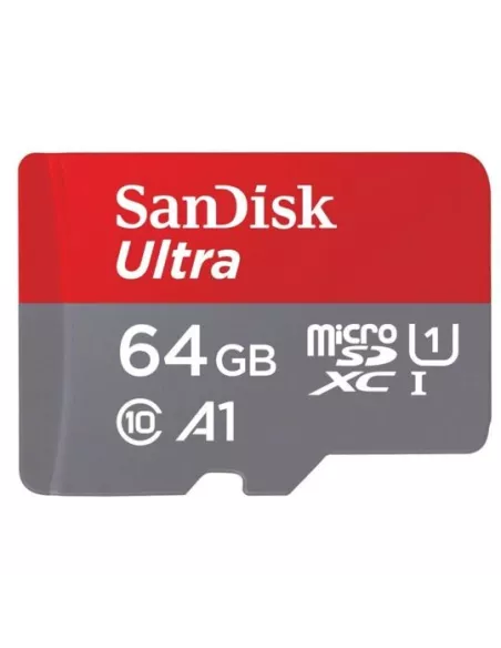 Carte Mémoire SanDisk 64 Go MicroSD XC Ultra + Adaptateur SDe 10, U...