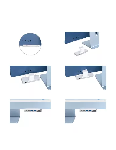Hub Facade MC01 pour iMac 24 pouces M1 (2021) USB-C - 7 Ports en 1 ...