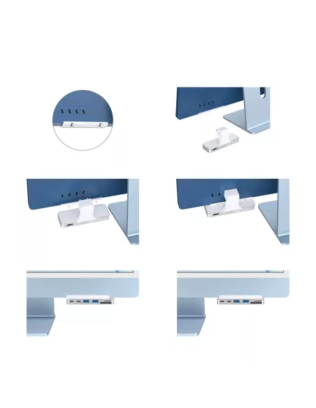 Hub Facade MC01 pour iMac 24 pouces M1 (2021) USB-C - 7 Ports en 1 ...