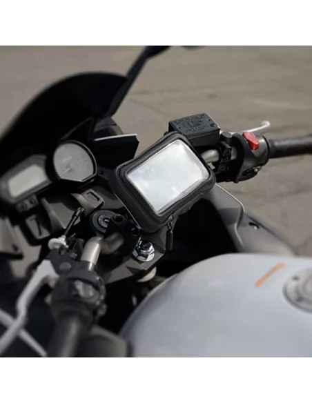 Universal smartphone mount for motorcycles, bikes and mountain bikes on handlebars (bar...