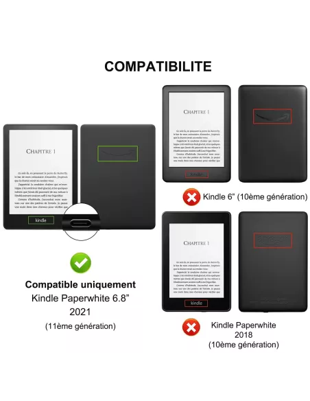 Amazon Kindle Paperwhite 6,8" (2021 - 11th Gen) Origami Leather Case ...