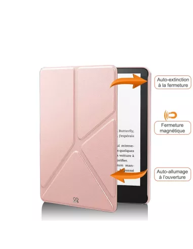Amazon Kindle 6" (10ème Gén) Etui Cuir Origami - Rose gold | Ibroz