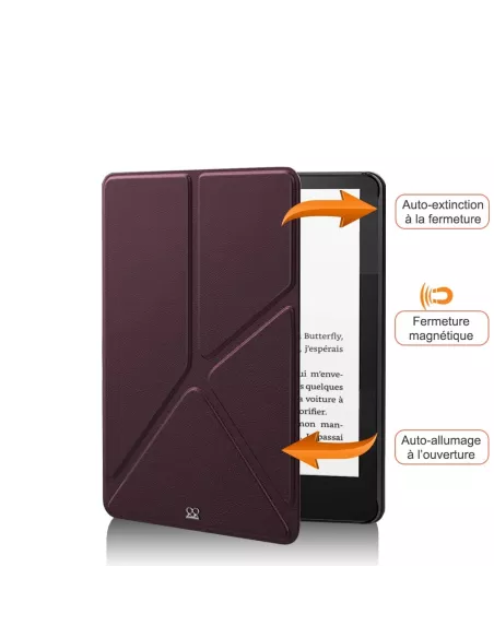 Amazon Kindle 6" (10th Gen) Origami Leather Case - Bordeaux | Ibroz