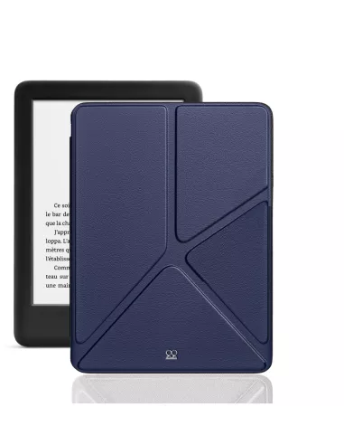 Amazon Kindle 6" (10ème Gén) Etui Cuir Origami - Bleu marine | Ibroz